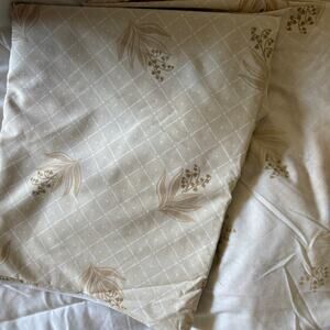 Vintage Lily of the Valley Queen Sheet Set Beige Lattice Cottagecore Bedding